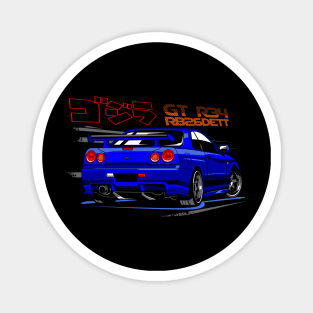 Nissan Skyline GTR 34 Blue Back Magnet